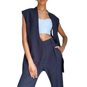 Babaton navy blue oversized vest size S